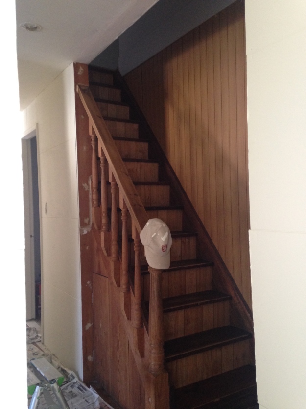 A big wooden staircase
